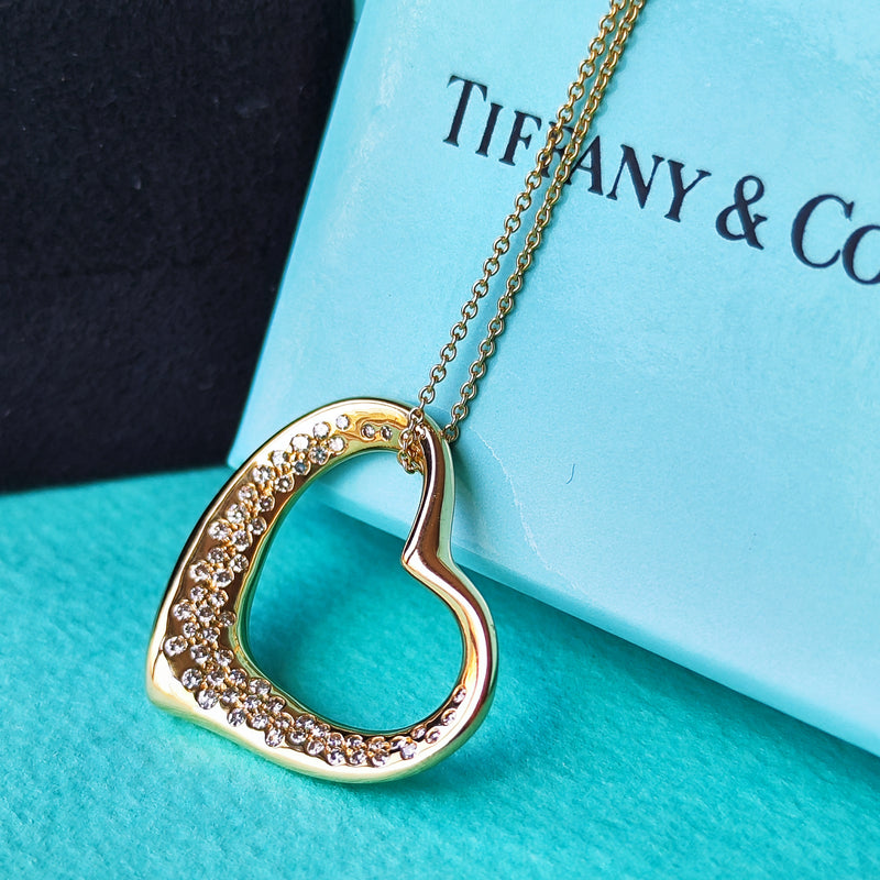 TIFFANY &Co ティファニー オープンハート ダイヤモンド ネックレス