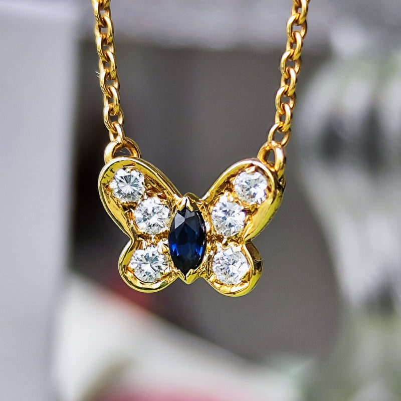 Van Cleef & Arpels ヴァンクリーフ&アーペル パピヨン ネックレス ダイヤモンド サファイア