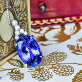 【大粒 5.74ct】天然タンザナイト 天然ダイヤモンド ネックレス