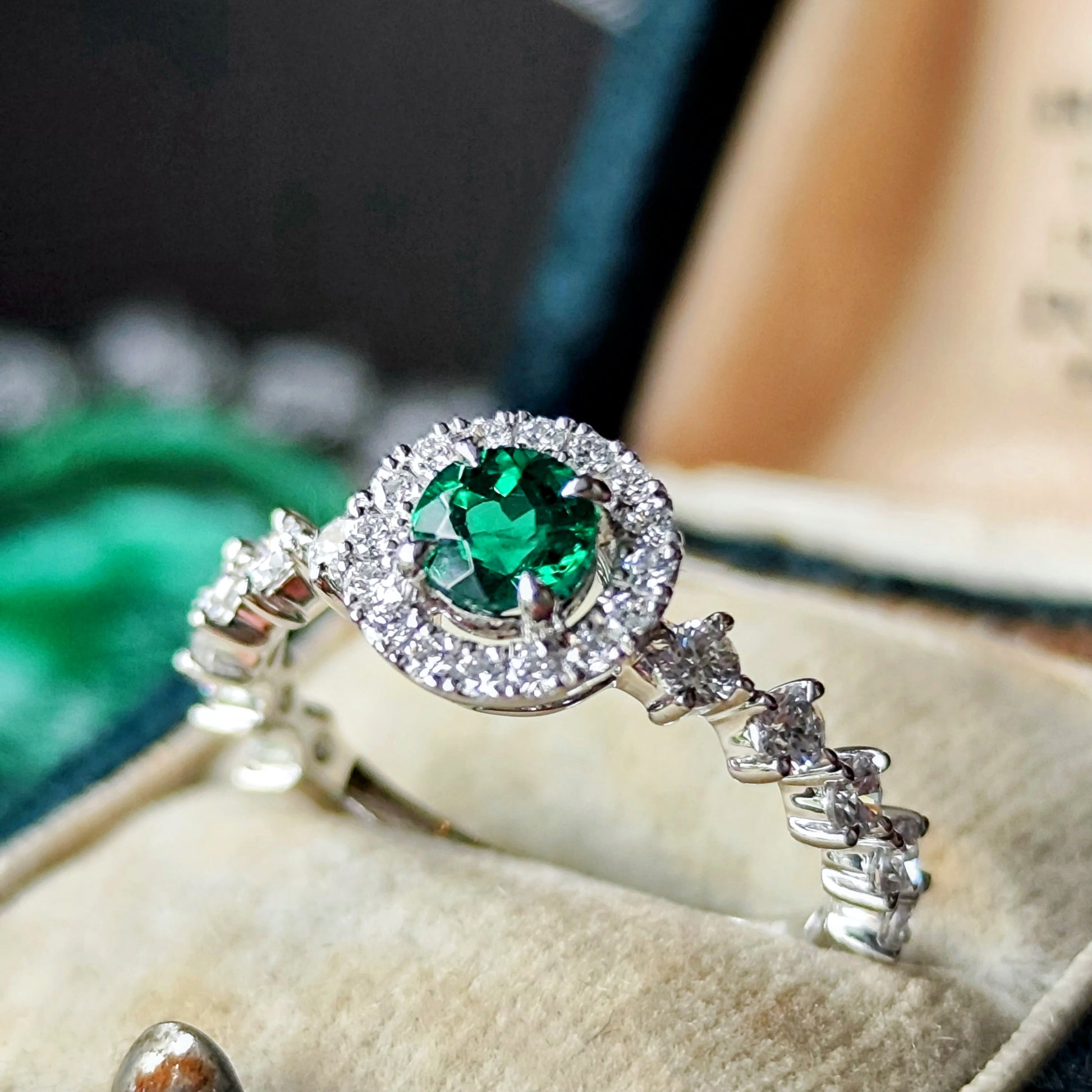 Asprey アスプレイ 天然エメラルド 天然ダイヤモンド リング