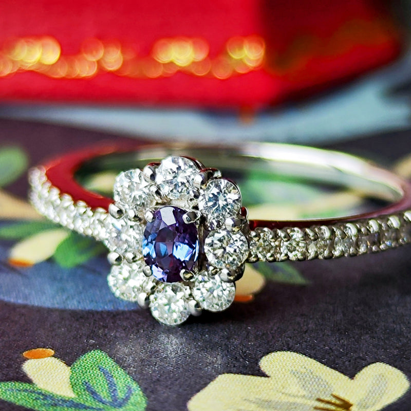 天然アレキサンドライト 天然ダイヤモンド リング – Mico宝飾店