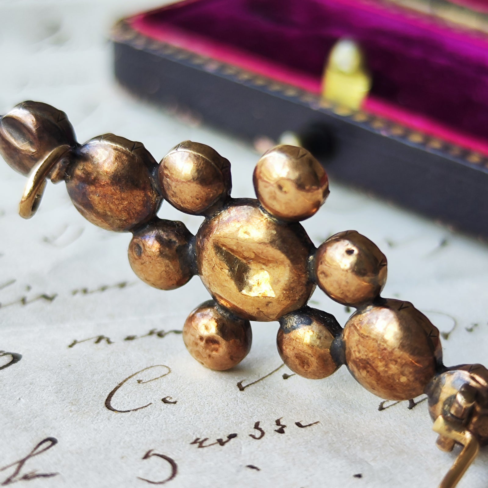 幻の宝石】ペルピニャンガーネット フランスアンティーク ブローチ