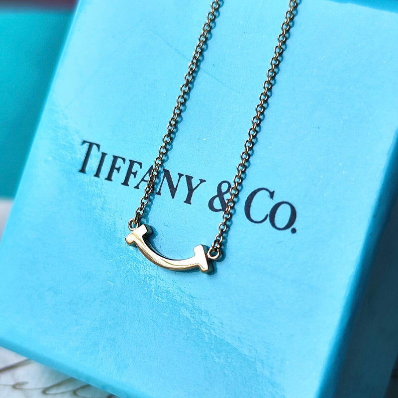 TIFFANY &Co ティファニー Tスマイル ミニ 18金PG ネックレス