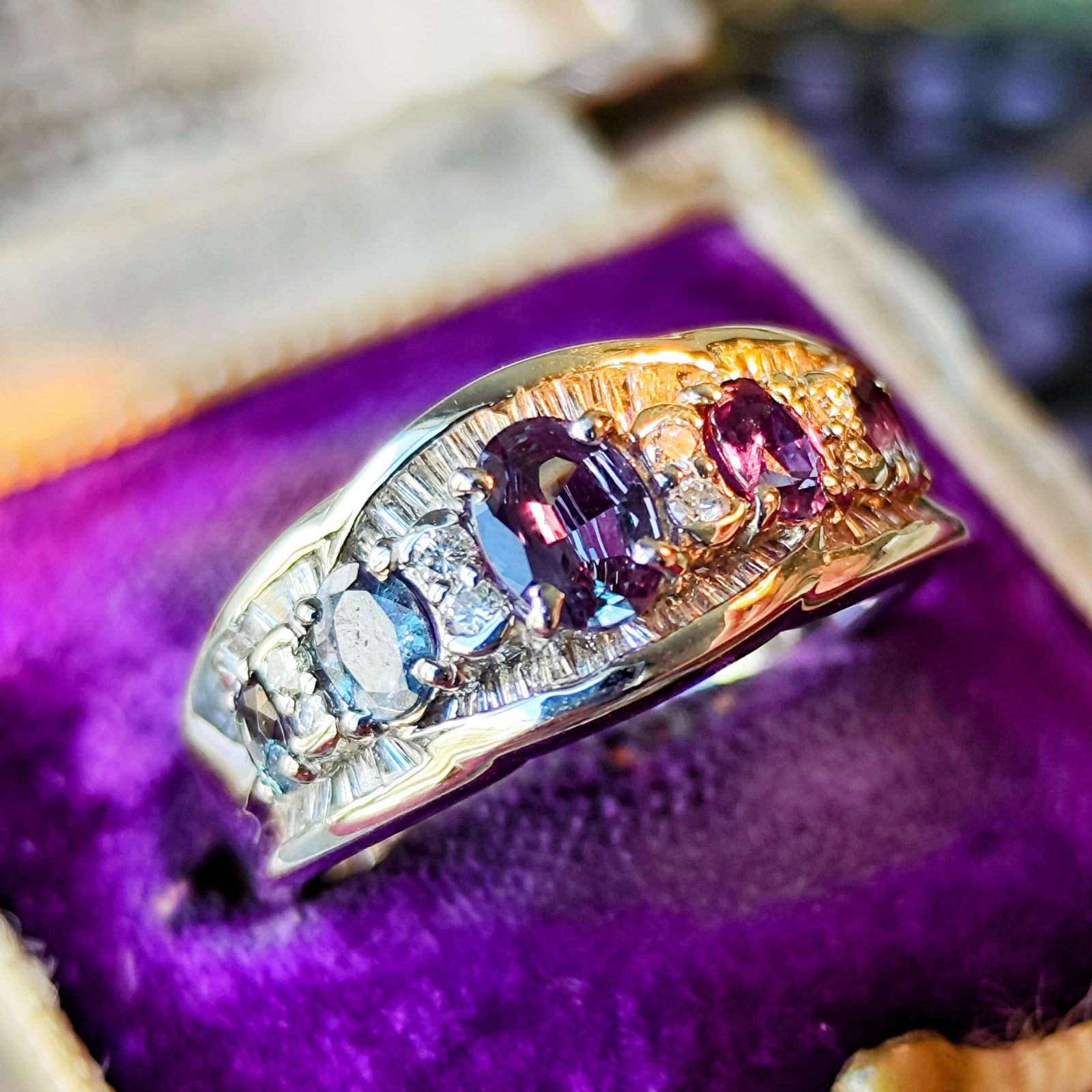 天然石 アレキサンドライト ルース 天然石リング 天然アレキサンドライト 0.97ct 天然ダイヤモンド リング – Mico