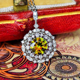 【クロムスフェーン】天然スフェーン 天然ダイヤモンド ネックレス