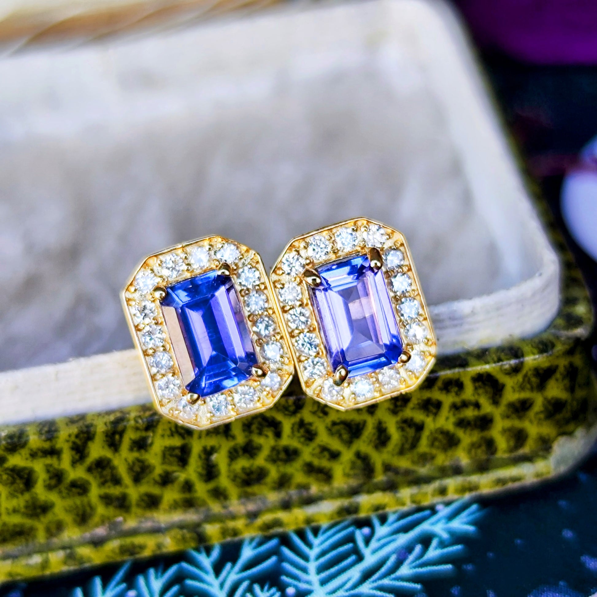 【お値下げ】天然タンザナイト 天然ダイヤモンド 18金ピアス