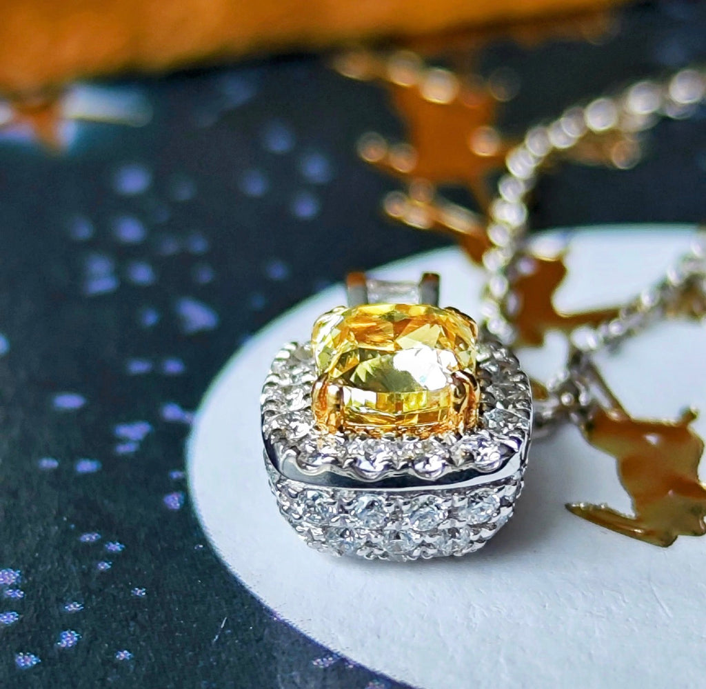 【イエローダイヤ】FANCY INTENSE YELLOW 0.60ct VVS-1 ネックレス GIA