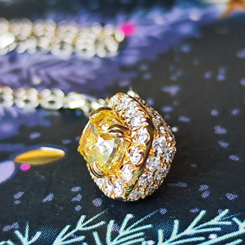 【イエローダイヤ】FANCY INTENSE YELLOW VS2 ネックレス