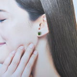天然グロッシュラライトガーネット  天然ダイヤモンド ピアス