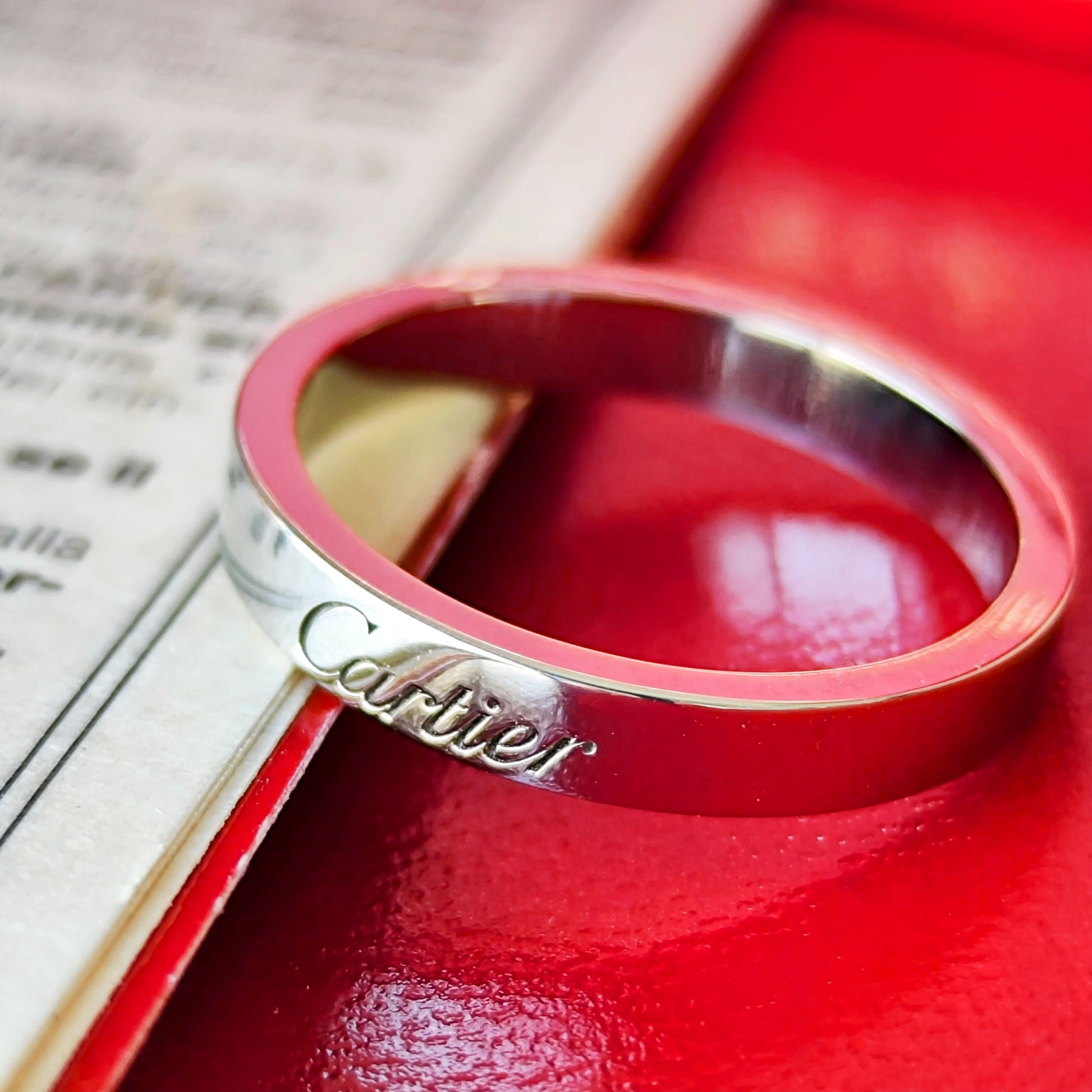 Cartier カルティエ Cドゥ エングレーブドリング プラチナ 54