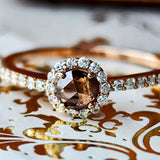 【ローズカット】天然ブラウンダイヤモンド リング