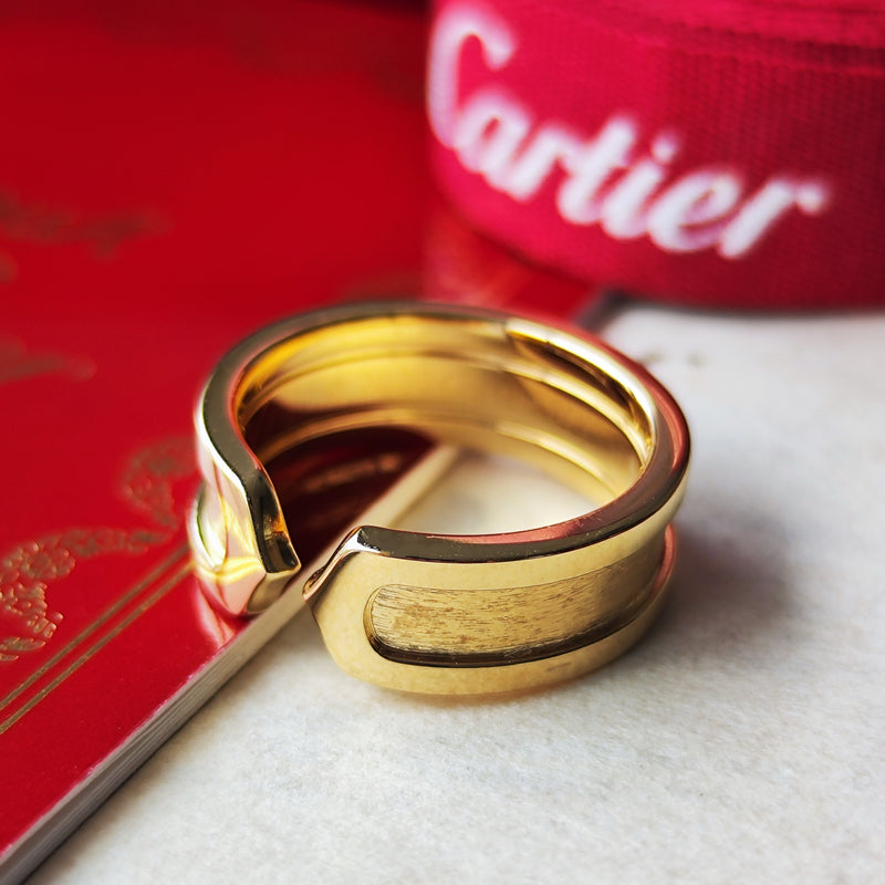 Cartier カルティエ 2C（デューブル・シー）リング 18金YG 10号