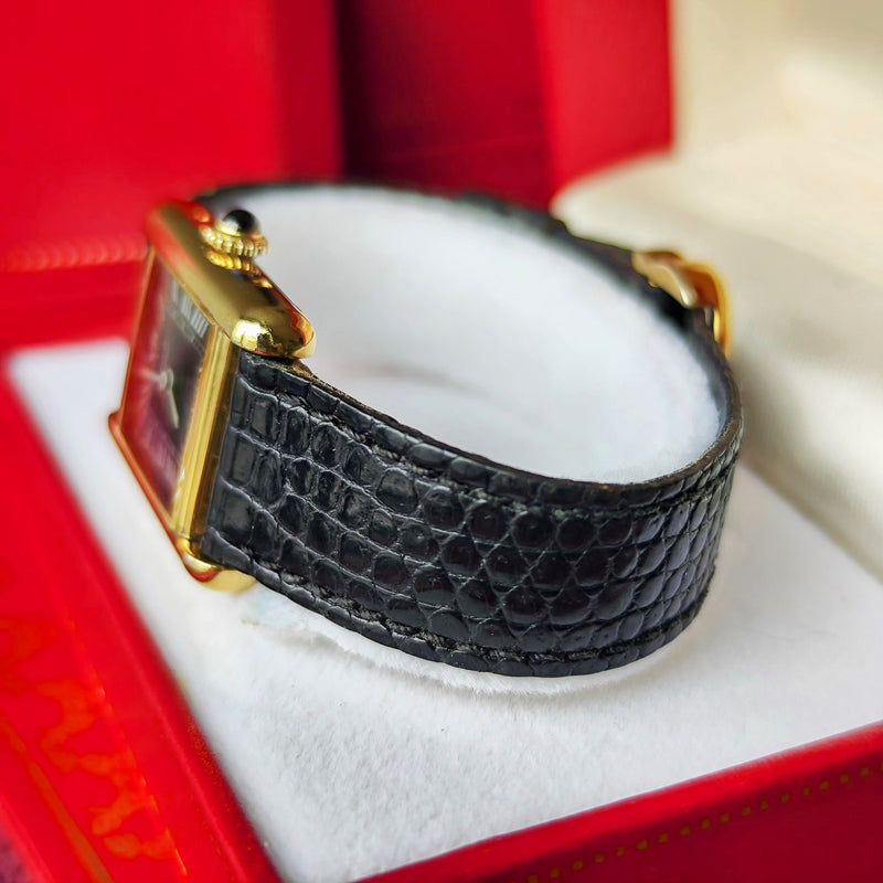 【OH済み】Cartier カルティエ マストタンク ブラックローマンオニキス 手巻き腕時計