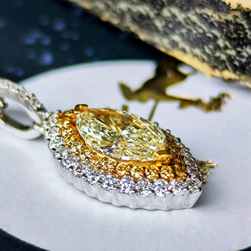 【イエローダイヤ】天然ダイヤモンド ネックレス 18金