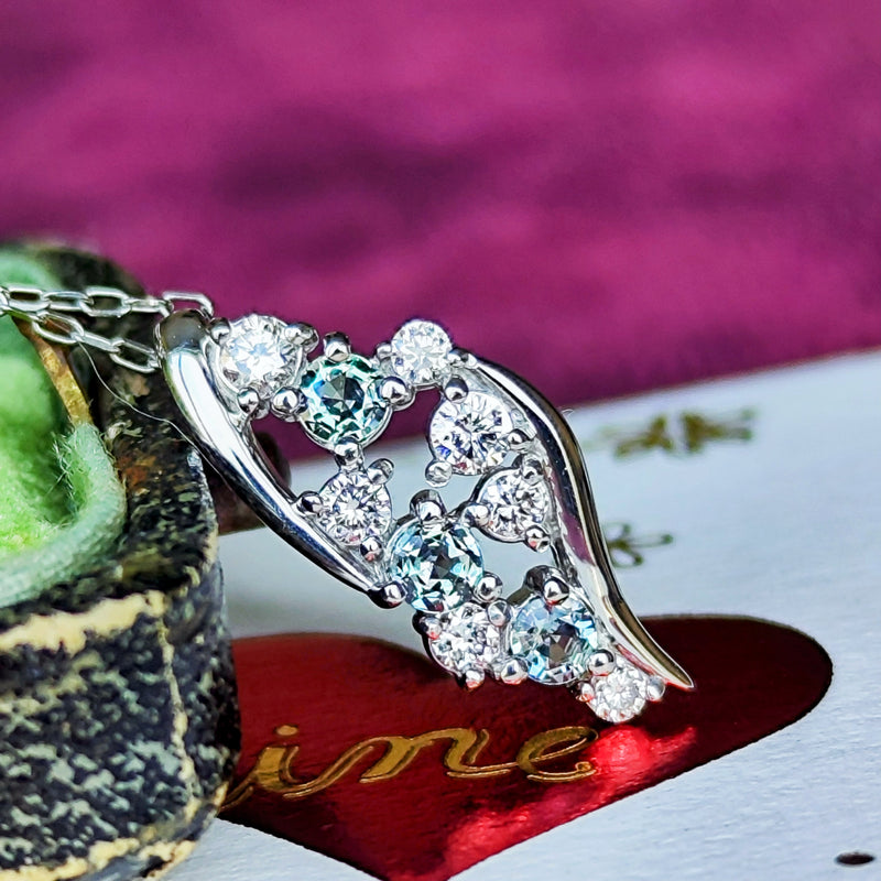 天然アレキサンドライト 天然ダイヤモンド ネックレス