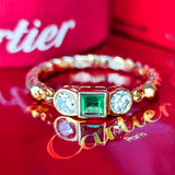 【Vintage Cartier】カルティエ エメラルド ダイヤモンド 18金スリーカラーリング