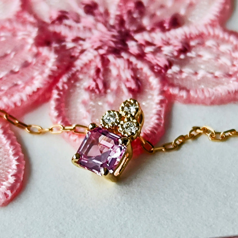 【パパラチアサファイア】天然ダイヤモンド ネックレス