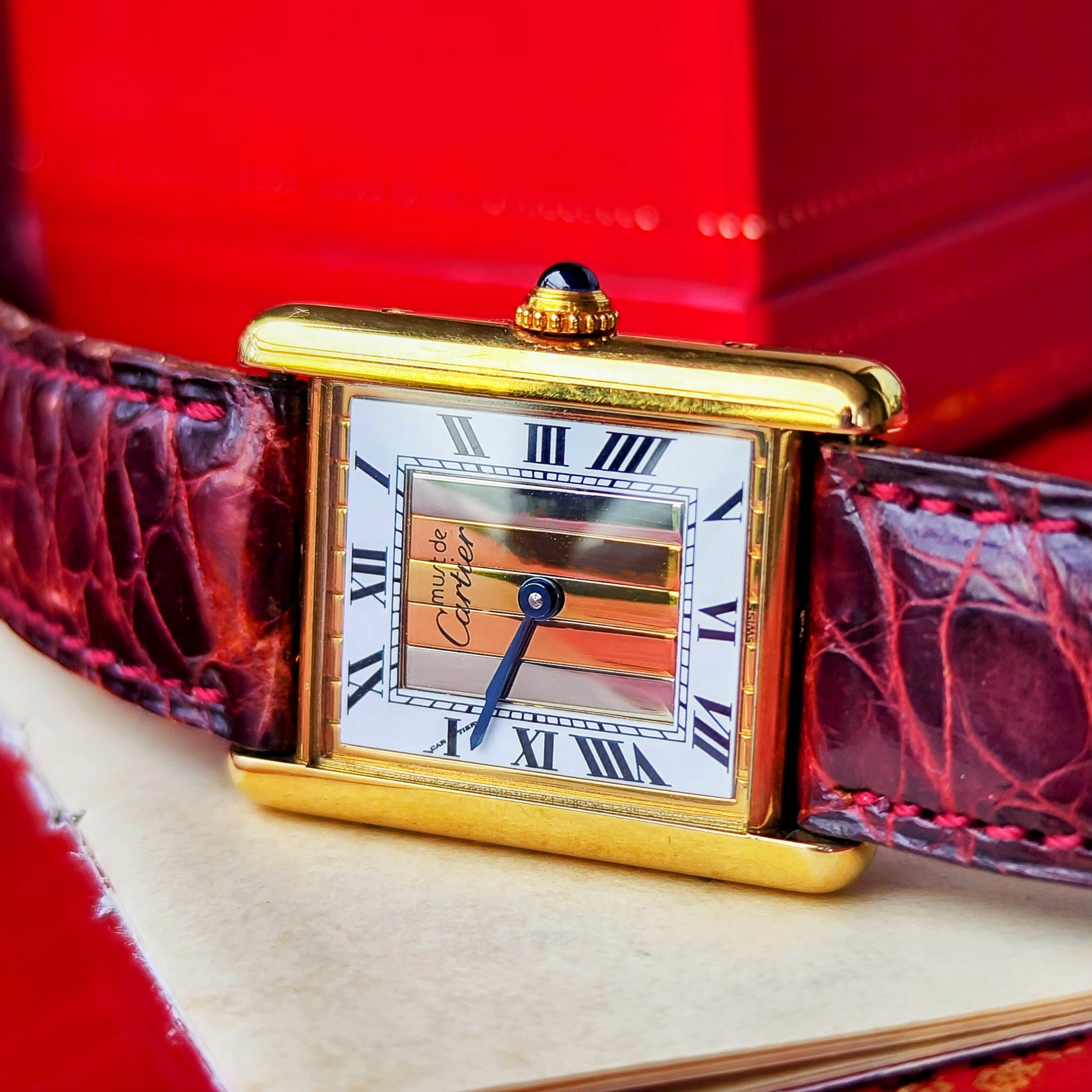 Cartier カルティエ マストタンク LMトリニティミラー文字盤 クォーツ腕時計