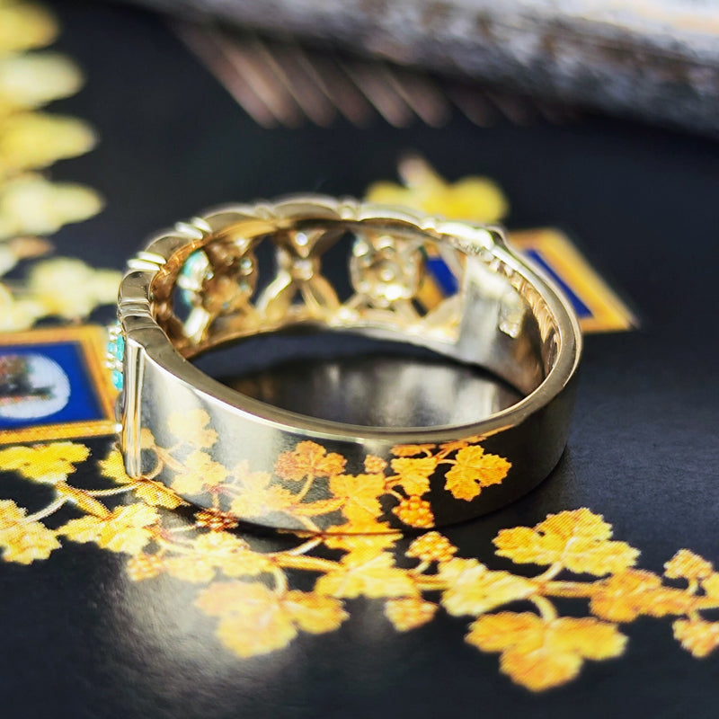 天然パライバトルマリン 天然ダイヤモンド 18金リング