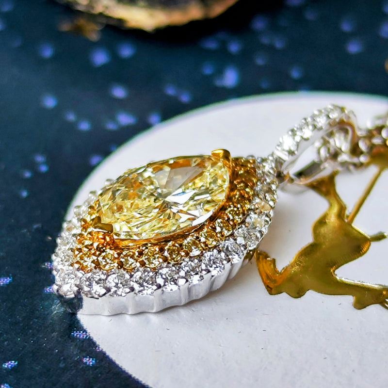 【イエローダイヤ】天然ダイヤモンド ネックレス 18金