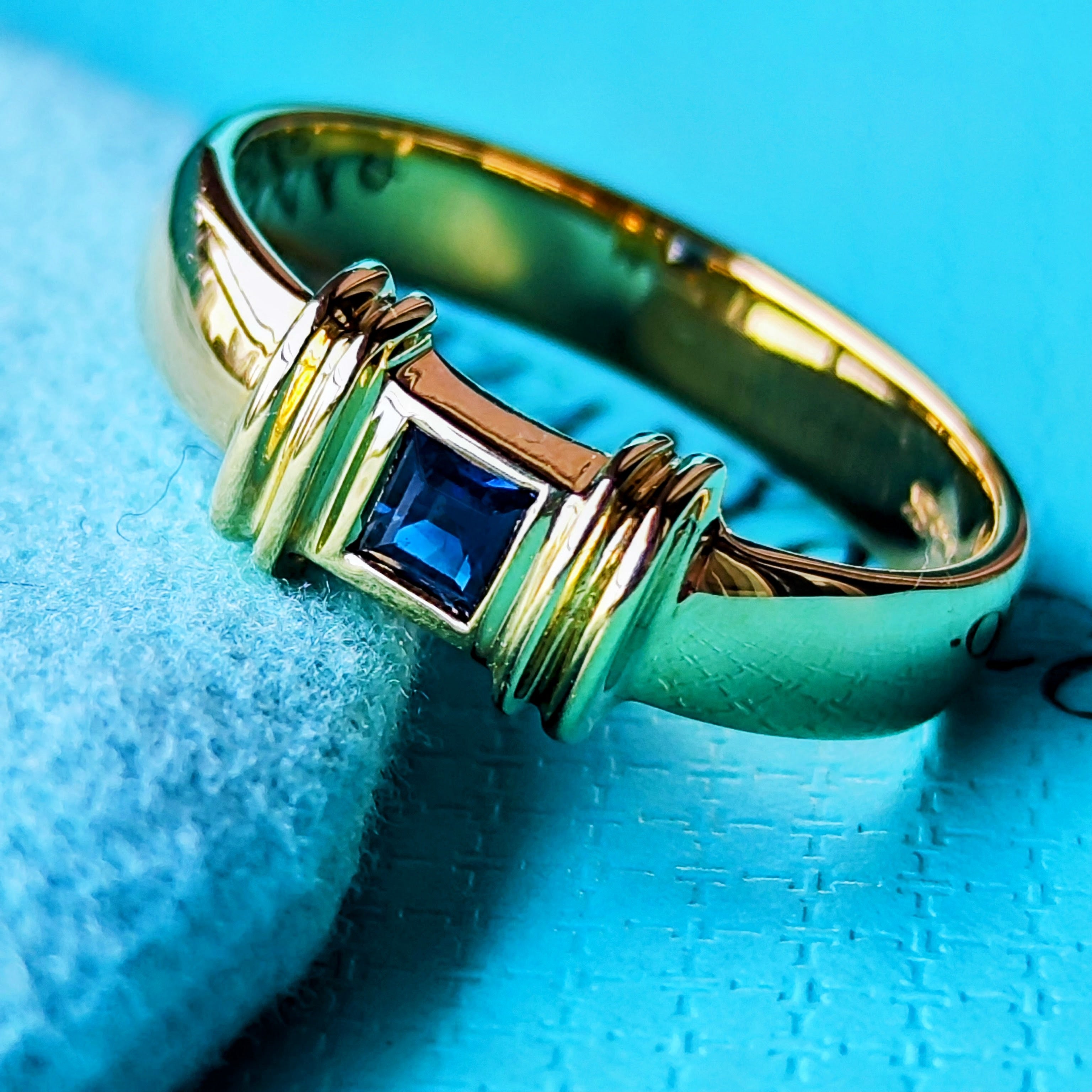 TIFFANY &Co ティファニー スタッキングリング サファイア 18金 12号