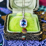 天然サファイア 天然ダイヤモンド ネックレス