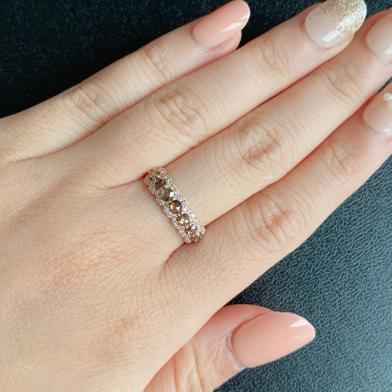 【ローズカット】天然ブラウンダイヤモンド リング