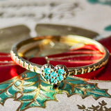 天然パライバトルマリン ハートモチーフ 18金リング