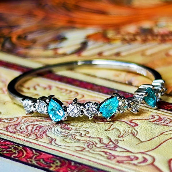 天然パライバトルマリン 天然ダイヤモンド リング – Mico宝飾店