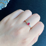 【非加熱 ピジョンブラッド】天然ルビー 天然ダイヤモンド リング