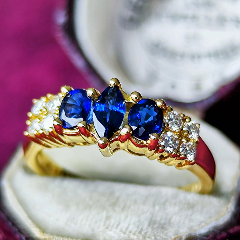 MIKIMOTO ミキモト 天然サファイア 天然ダイヤモンド リング