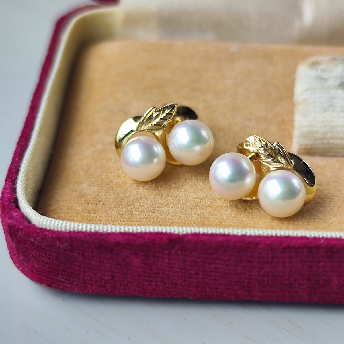 [Vintage MIKIMOTO] MIKIMOTO Akoya Pearl 14K Gold Earrings