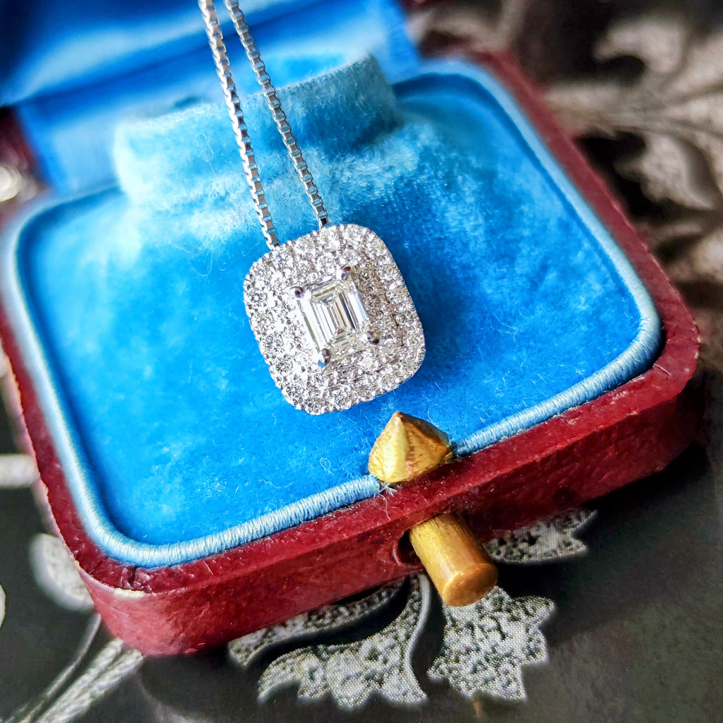 【インターナリーフローレス】天然ダイヤモンド 0.31ct Fカラー ネックレス GIA