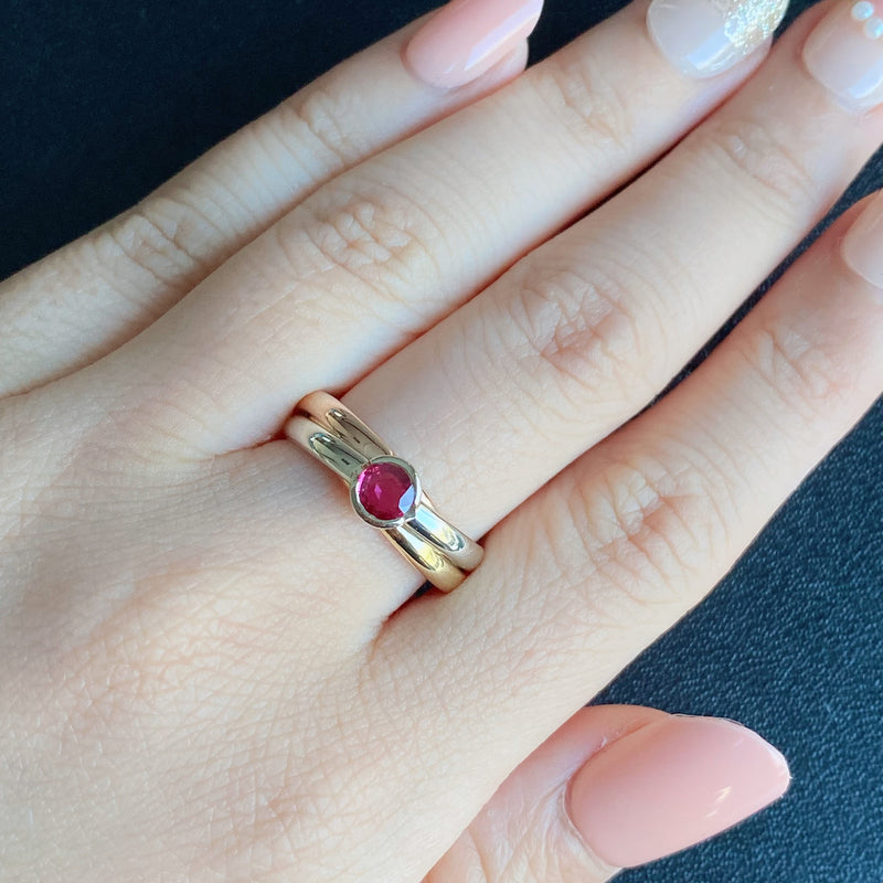 【Vintage Cartier 】カルティエ トリニティリング ルビー 18金