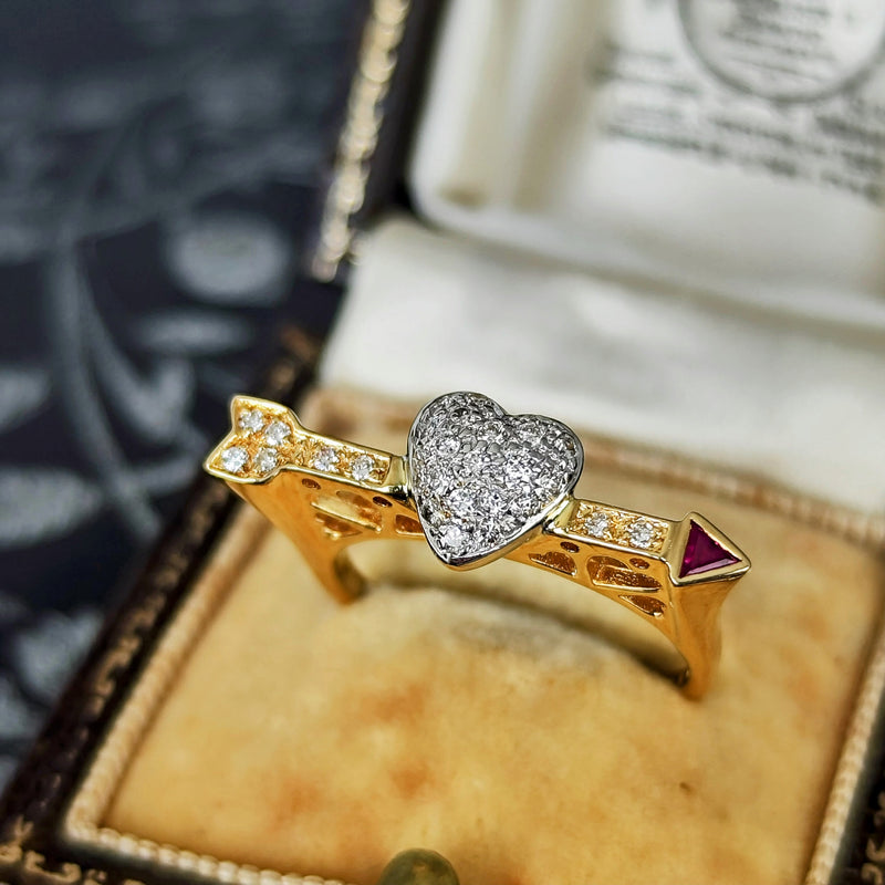 天然ルビー 天然ダイヤモンド 18金リング