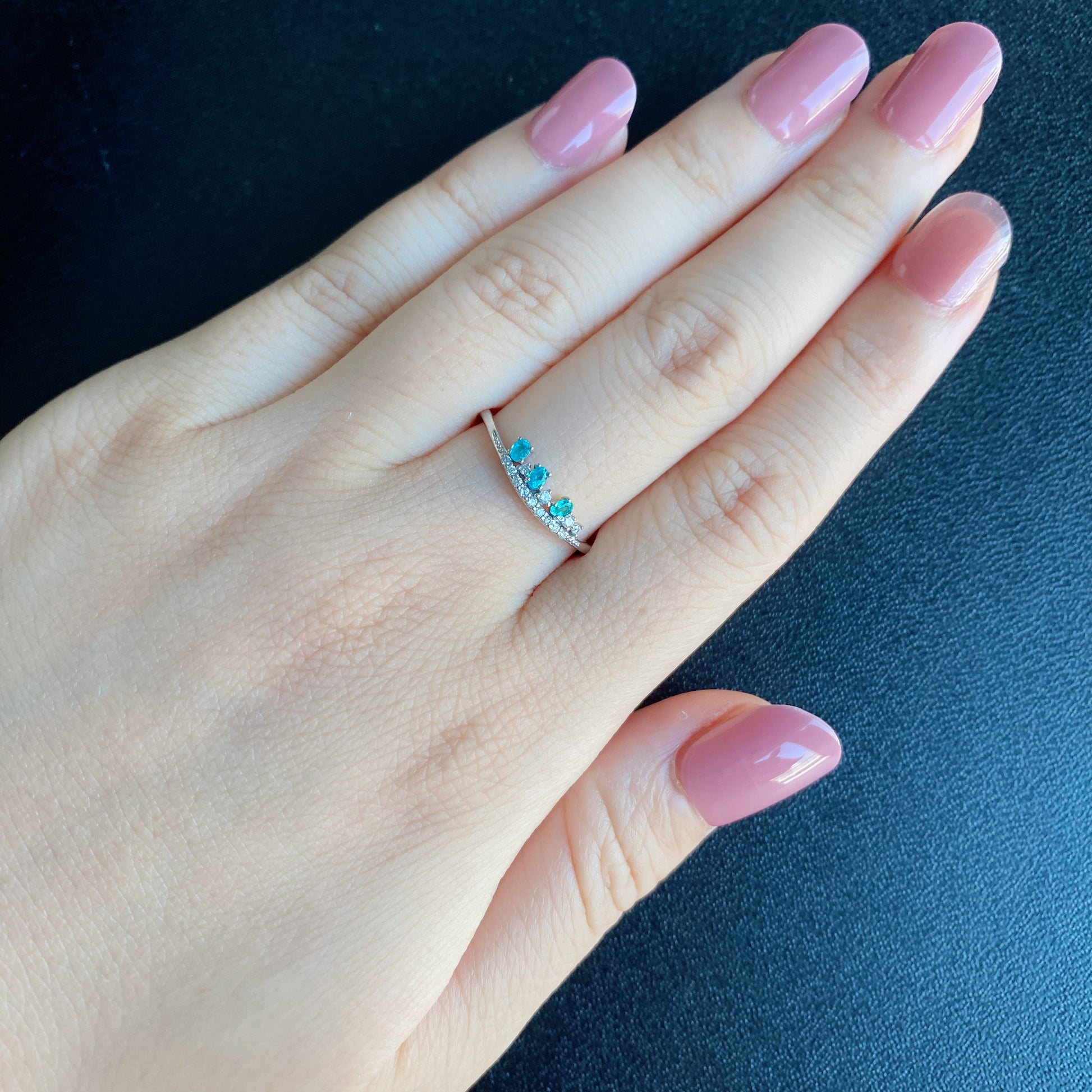 天然パライバトルマリン 天然ダイヤモンド リング