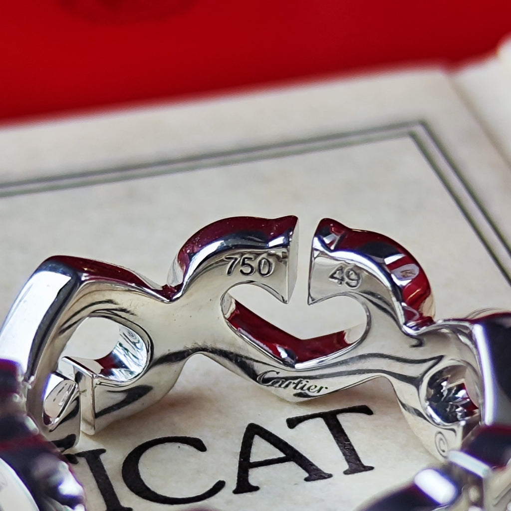 【廃盤 Cartier カルティエ】Cハートリング K18WG 49