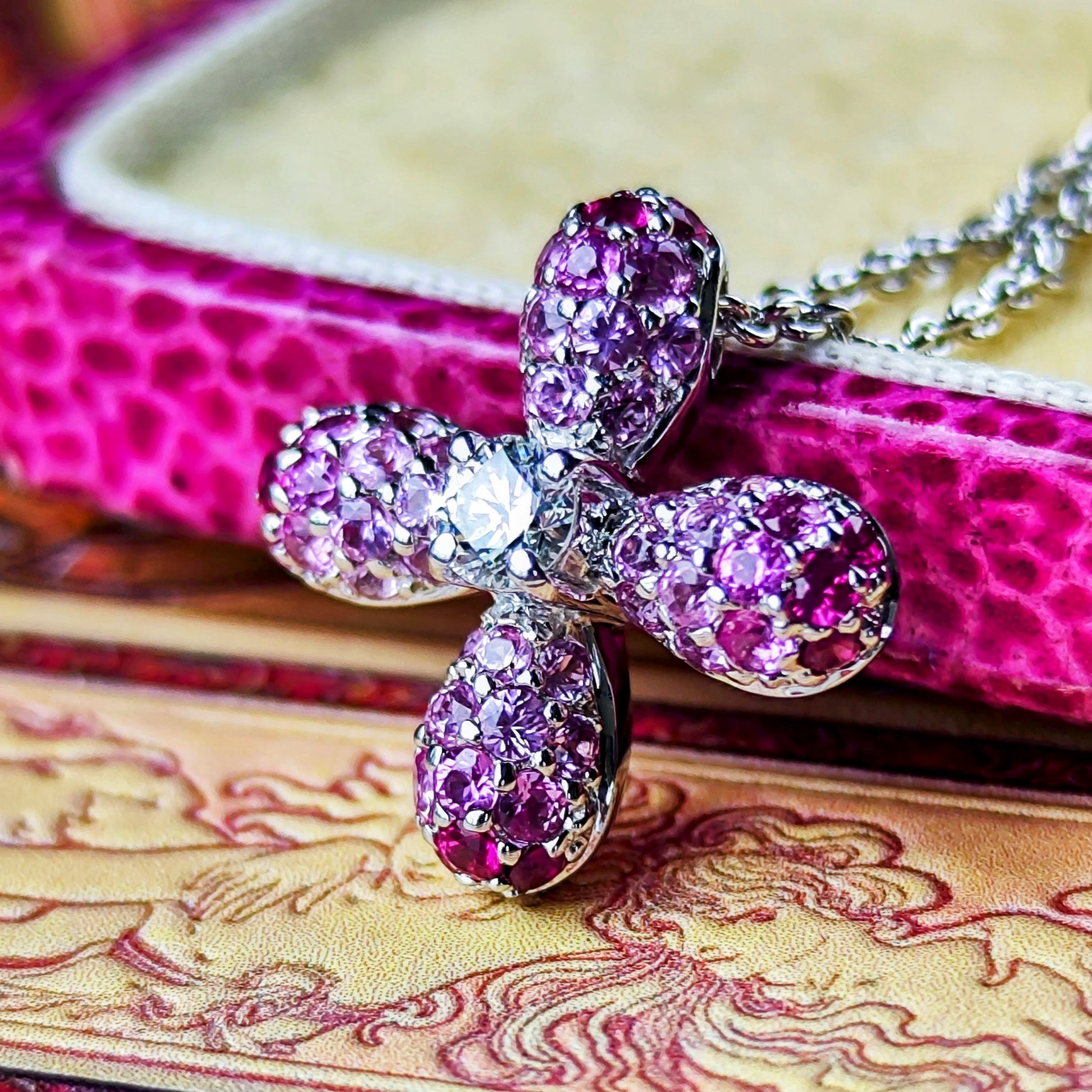 MIKIMOTO ミキモト 天然ルビー 天然ピンクサファイア 天然ダイヤモンド ネックレス 18金WG