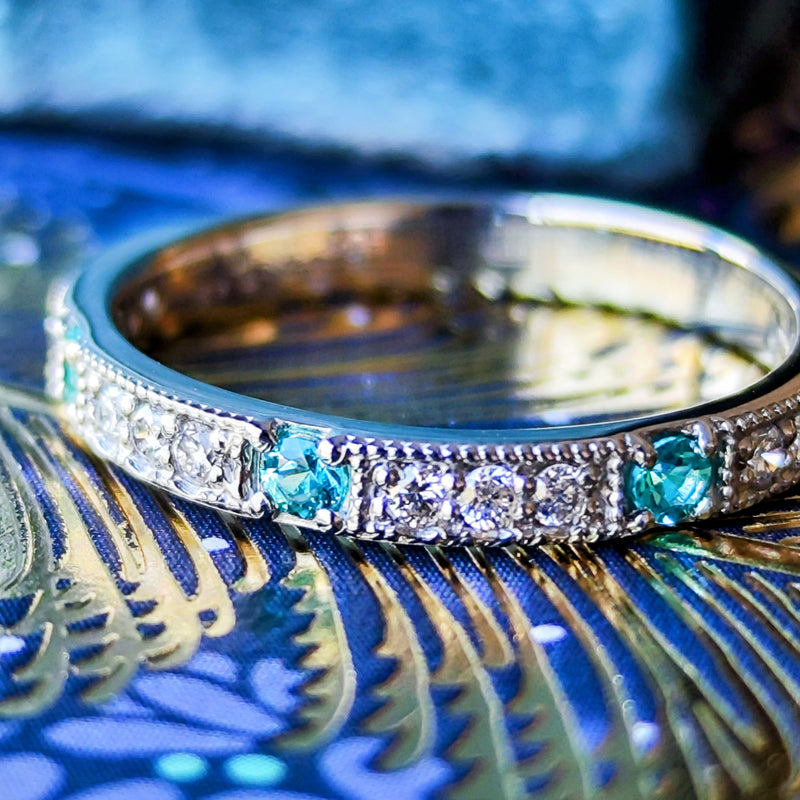 天然パライバトルマリン 天然ダイヤモンド リング