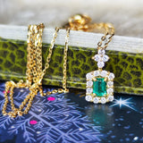 天然エメラルド 天然ダイヤモンド ネックレス