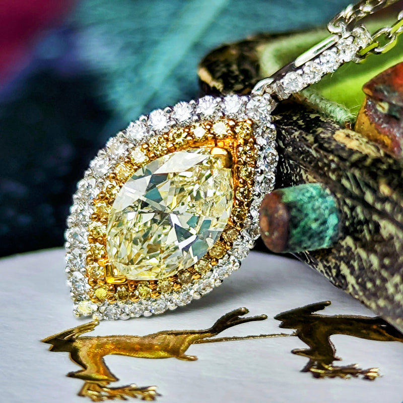 【イエローダイヤ】天然ダイヤモンド ネックレス 18金