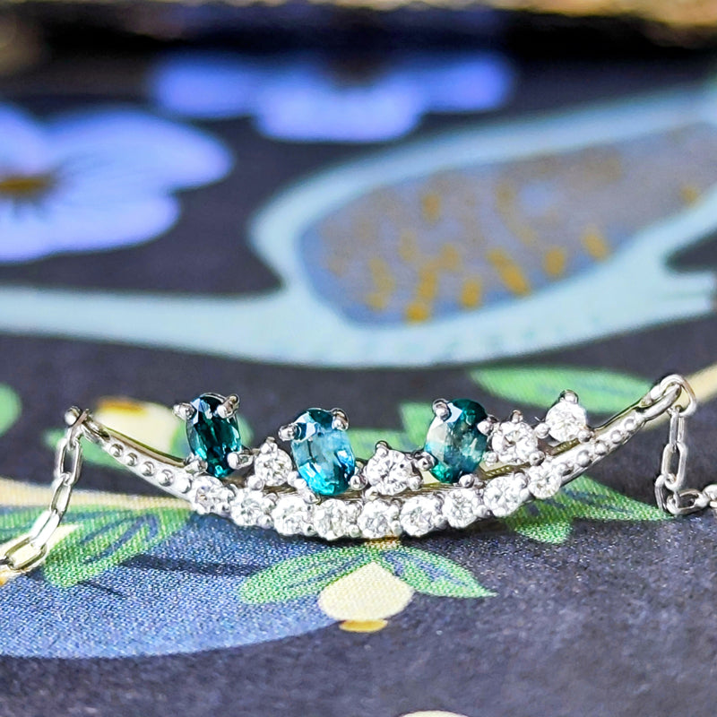 【初期の頃のルース】天然グランディディエライト 天然ダイヤモンド ネックレス