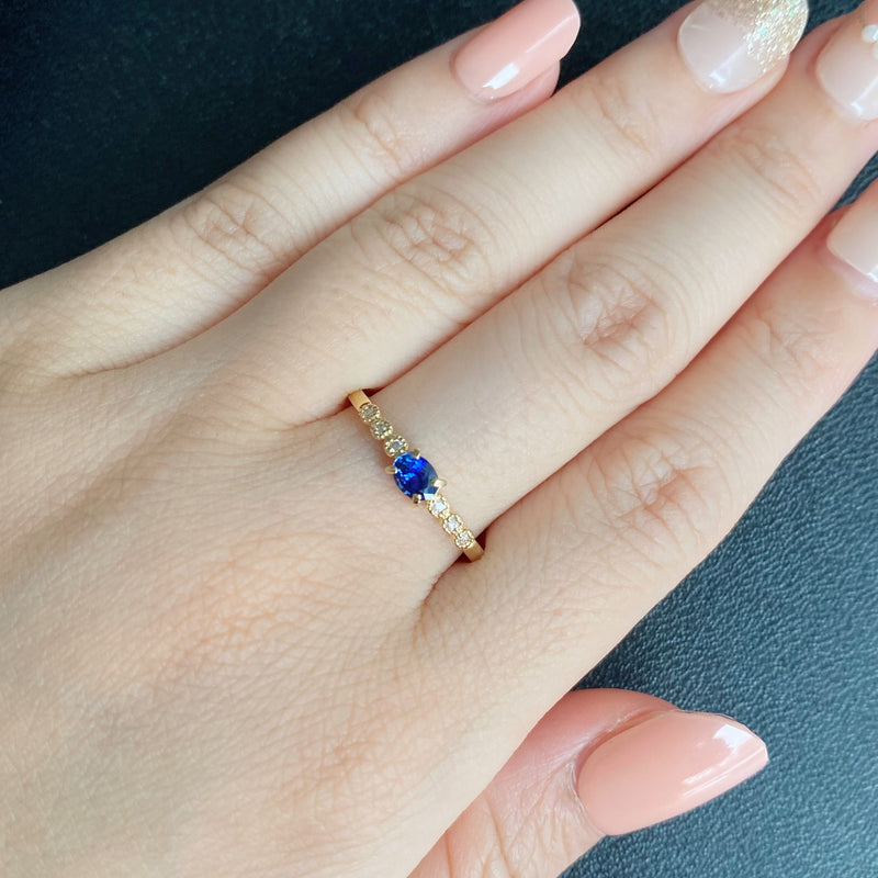 【コーンフラワー】天然サファイア 天然ダイヤモンド