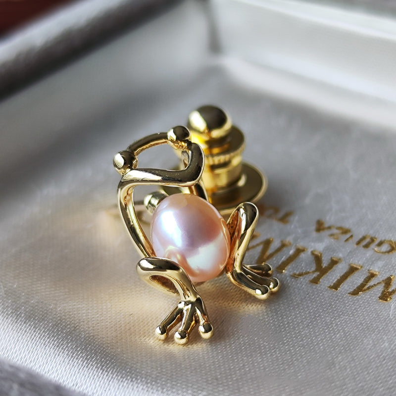 MIKIMOTO ミキモト カエルモチーフ ピンブローチ