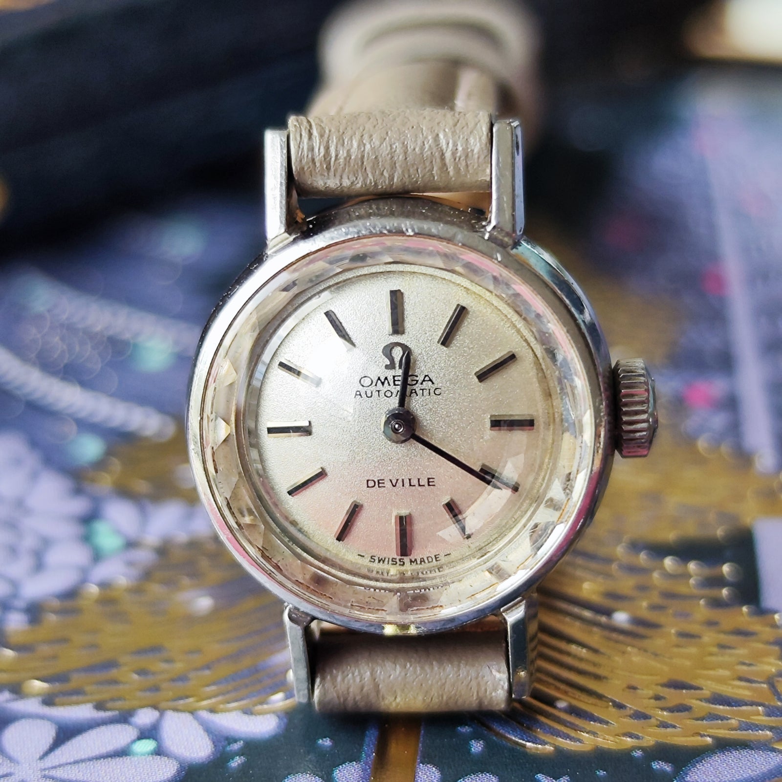 OH済み！オメガ　デヴィル　オートマティック OH済み】OMEGA オメガ DE VILLE デビル 自動巻き カットガラス 腕時計