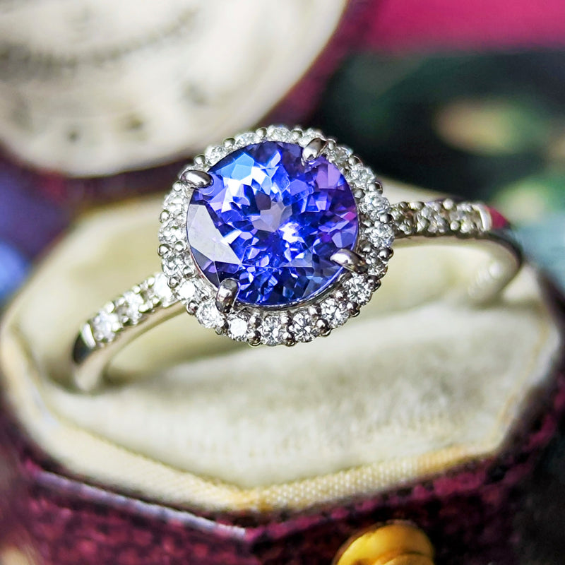 天然タンザナイト 天然ダイヤモンド リング