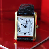 【18金無垢 OH済み】Cartier カルティエ タンク ルイ ホワイトローマンダイヤル クォーツ腕時計