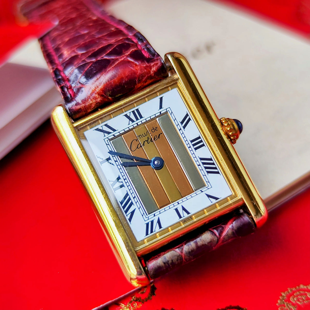 Cartier カルティエ マストタンク LMトリニティミラー文字盤 クォーツ腕時計