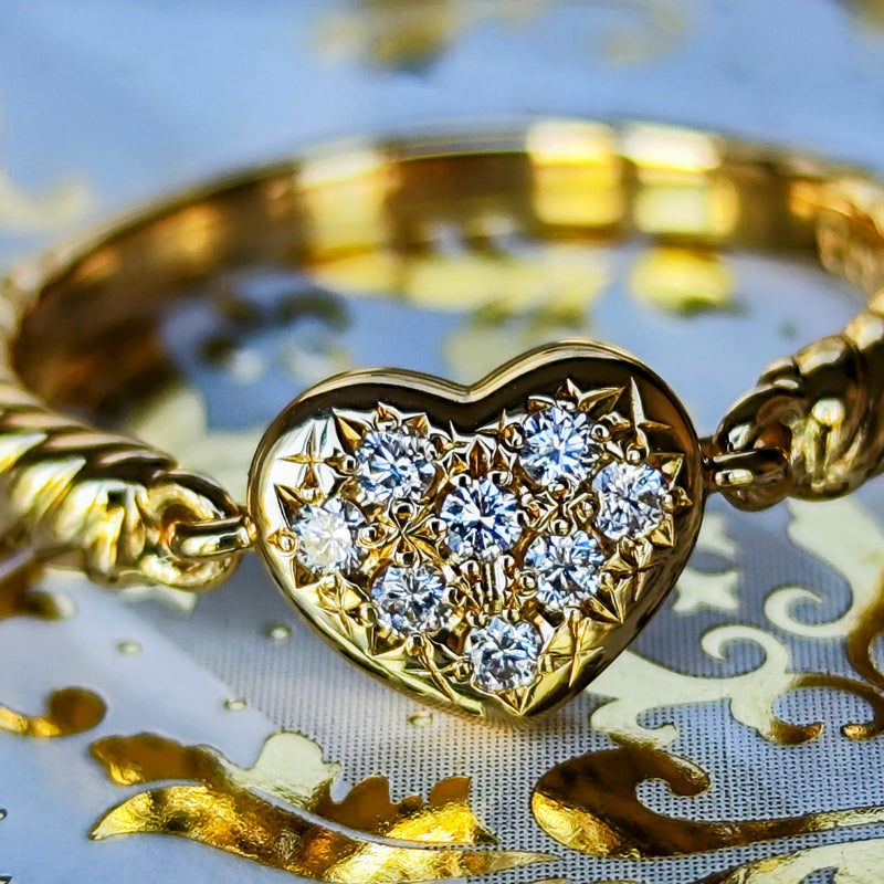 TASAKI 田崎真珠 ハートモチーフ パヴェリング 18金