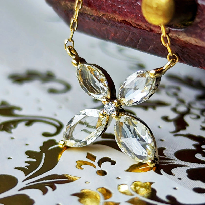 【ローズカット】天然ダイヤモンド ネックレス